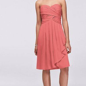 Short Crinkle Chiffon Dress - Coral Reef
